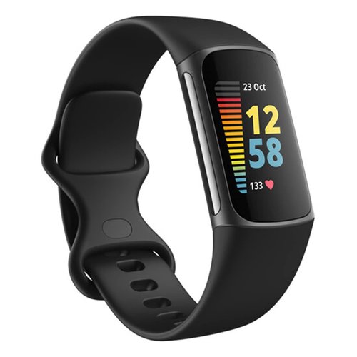 Replacement Bands Compatible with Fitbit Charge 5/6, Silicone Fitness Sport Wristbands for Women/Men, Large, Black
