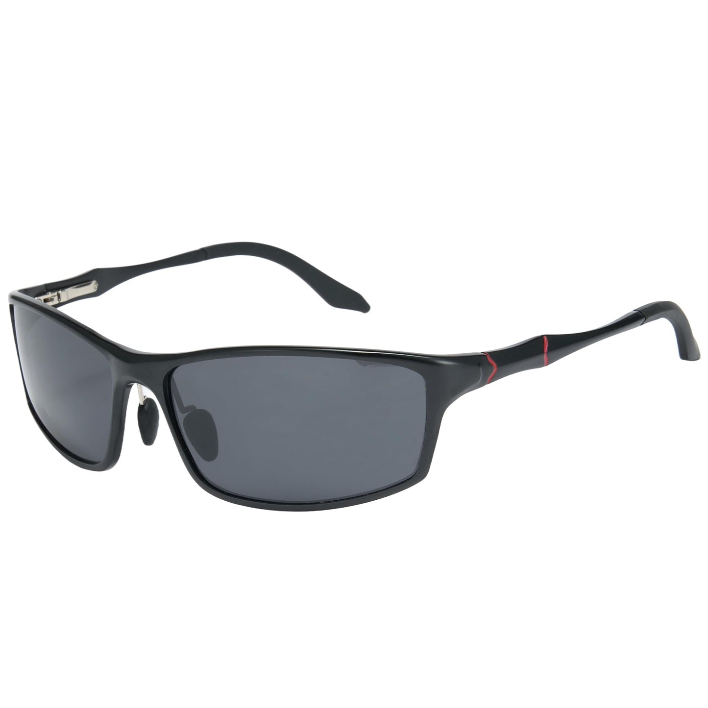 Cyxus Square Polarized Sunglasses for Men Ultralight Metal Sun Glasses Driving Fishing Golf Sports UV400 Protection Black