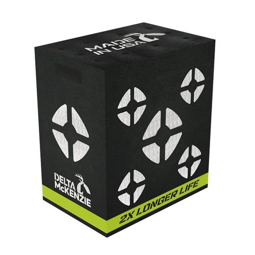 Delta McKenzie EZ Pull 4 Sided Crossbow Archery Target Greenline 4-Sided Archery Target - 18"x16"x11" Premium Mo'Foam Block Lasts 2X Longer, Integrated Handles, Made in USA for Compound & Crossbow