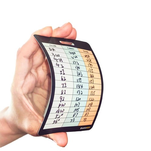 ZWOOGYM Golf Club Distance Range Cards with Holder, Back Writable Yardage Matrix Chart for Beginner to Advanced Players (Back writable, 5)