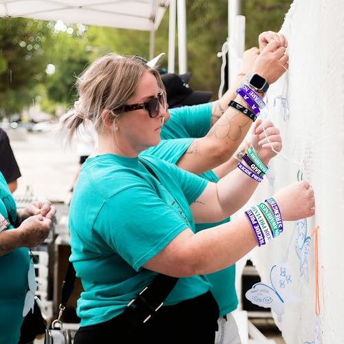 144pcs Suicide Prevention Awareness Silicone Wristbands Bulk, Inspirational for Men Women Teens Group Event