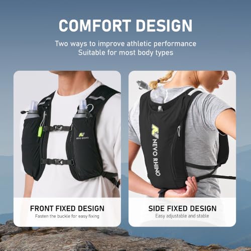 N NEVO RHINO 5L Running Hydration Vest Pack with 1.5L Water Bladder - Black