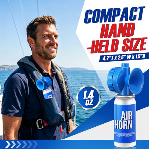 2 Pack Marine Air Horns 1.4oz Loud Safety Signal for Boating & Emergency