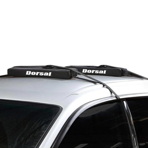 Dorsal Universal Soft Roof Rack Pads for Surfboard Kayak SUPs with Car Tie Down Straps and Storage Bag - Pack of 2 Polyester 28" Inch Black
