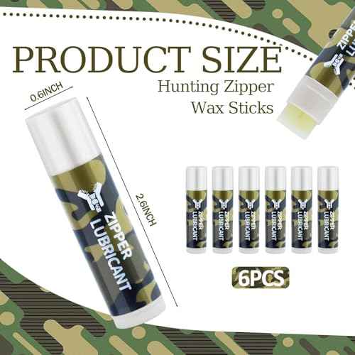 Hunting Zipper Wax Sticks Portable Snap Lubricant Sticks Camouflage Snap Stick Zipper Lubricant Zipper Lube for Hunting Clothing Backpacks Tents Wetsuits Drysuits