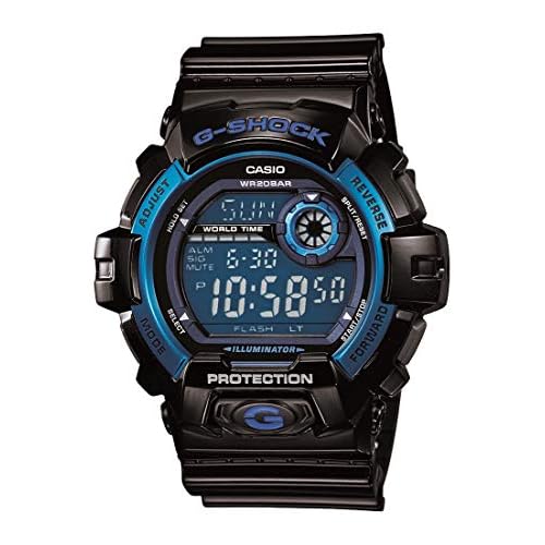 Casio Men's G8900A-1CR G-Shock Black and Blue Resin Digital Sport Watch