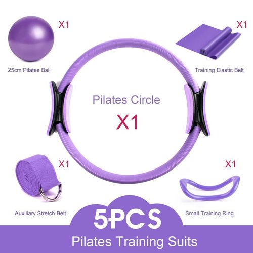 Lapuhsx Pilates Ring Fitness Sets for Women Pilates at Home Equipment Pilates Magic Ring Booty Bands for Working Out Glutes Yoga Ball 25cm Figure 8 Resistance Band Yoga Bands for Stretching