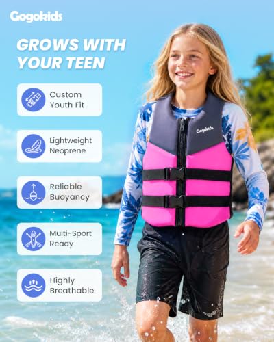 Gogokids Toddler Swim Vest Floaties - Size XL 50-90 lbs - Safety Certified Pool Float for Kids