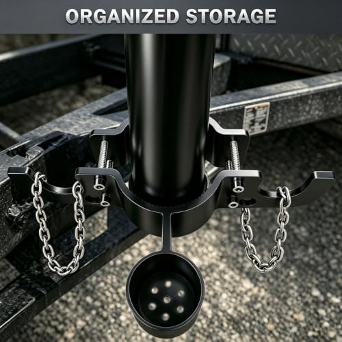 Heavy-Duty Aluminum Trailer Towing Chain Organizer with 7-Way Plug Holder