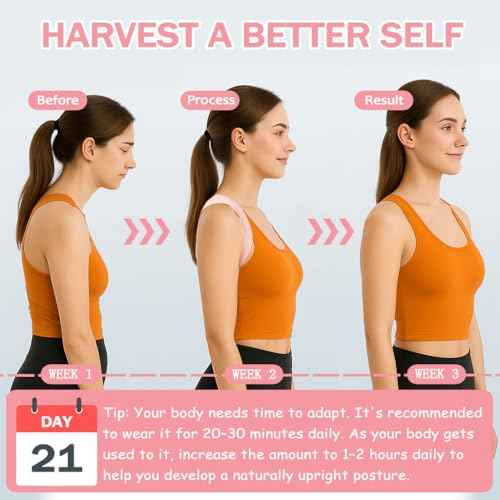 Back Brace Posture Corrector for Women - Thin & Invisible Back Brace for Posture - Adjustable Back Support Brace - Relieve Upper Back Discomfort & Regain Confidence, 28-45", 1 PCS