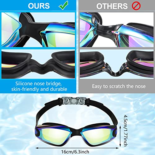 Swim Goggles for Adults and Kids - Lively Color, 6.3 x 1.8 Inches - Flutesan 6 Pack