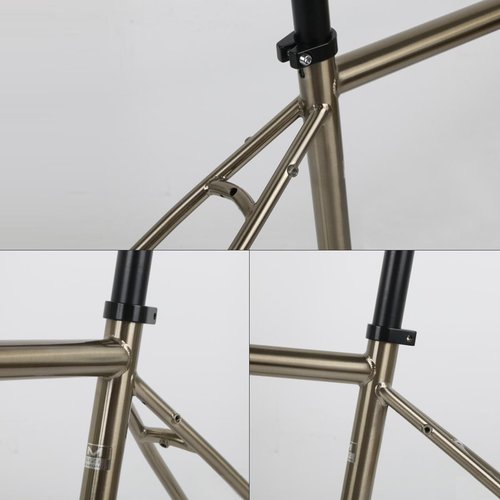 BSFHQS Bike Frame Road Bike Frameset 700C Disc Brake Frame 44cm 47cm 50cm 53cm 56cm Cr-mo Steel Bike Frame Quick Release Frame 100/135QR BSA BB68mm(Brushed Silver,53cm)