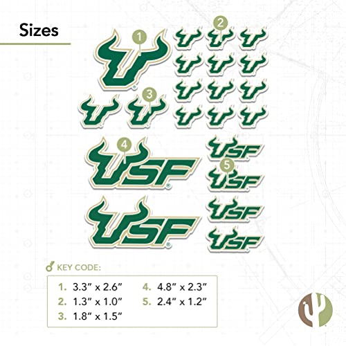 South Florida Bulls Sticker Decal 8.5x11 Inches - College Fan Vinyl