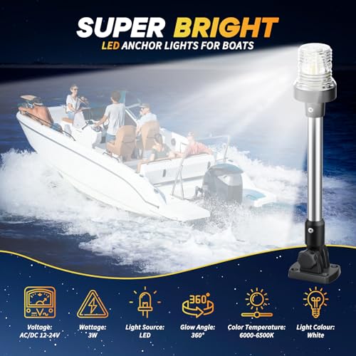 9 Inch Waterproof Marine Anchor Light Stern Navigation LED Light - IP67