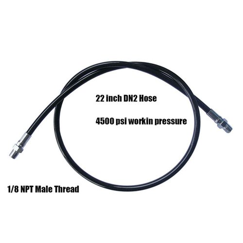 Gurlleu Universal DN2 Microbore Hose 4500 PSI PCP Paintball Fill Whip with Foster Quick-Detach Hose Assembly (24 inch Hose with Male to Female QD Disconnect)