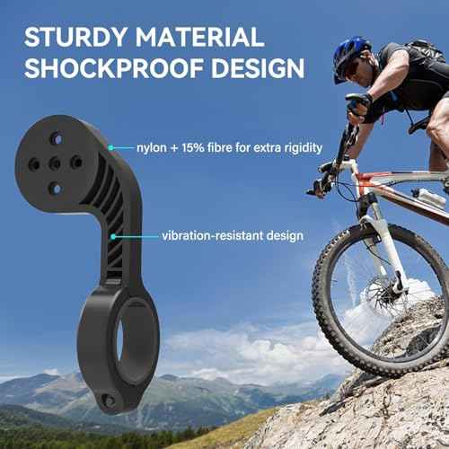 CYCPLUS Cycling Out Front Bike Mount Designed for All Cycling Computer, Garmin Edge GPS and Other Normal Models, only fits 12.5 inches(31.8mm) Diameter Handlebars.