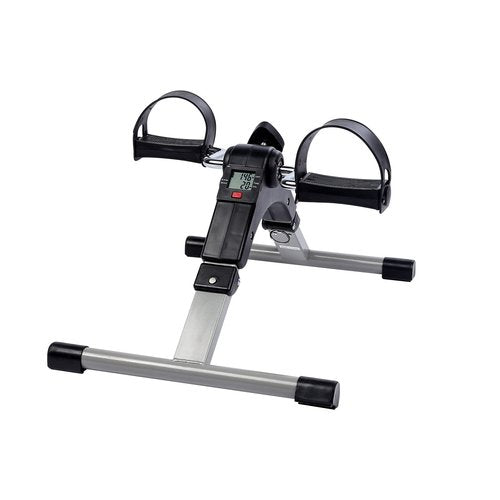 Dual-Purpose Mini Under Desk Bike Exerciser with LCD Monitor, Dual-Motion Pedals for Arms & Legs, Quiet Office Fitness Equipment, Portable Cycle Machine for Home/Work, Black