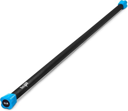 Yes4All Total Body Workout Weighted Pilates Bar, Body Bar For Exercise, Therapy, Aerobics, and Yoga, Strength Training, 5lbs