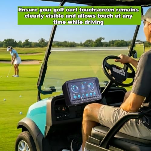 Woho Waterproof Touchscreen Cover for Golf Cart with Elastic Opening - Black with Clear Window