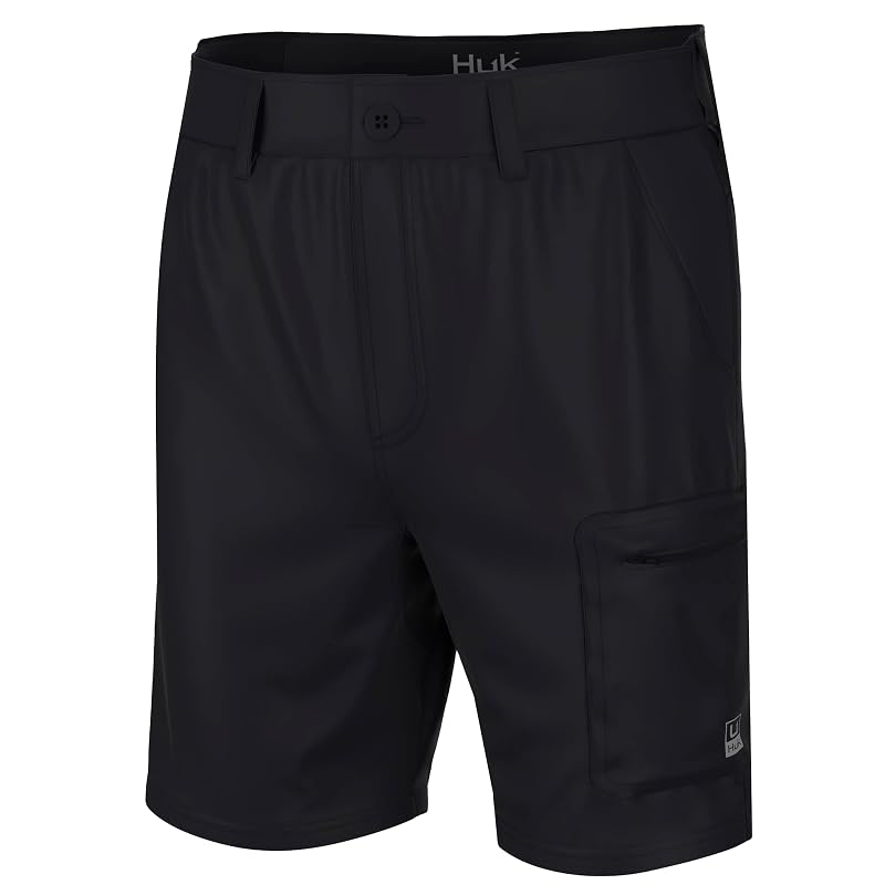 HUK Men's Cargo Shorts - Black, Large Variation