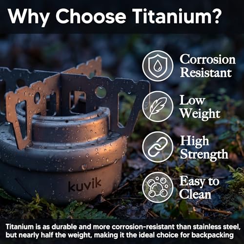 Ultralight Titanium Alcohol Camping Stove for Backpacking and Outdoor Cooking