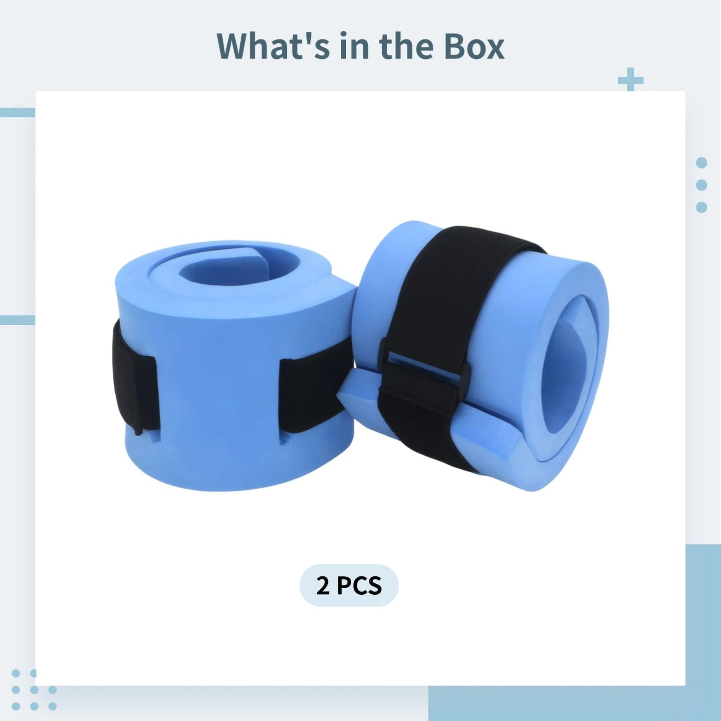 2 Pcs EVA Thickened High Buoyancy Swim Belts for Water Aerobics, Adjustable Swim Weights for Pool Exercise, Blue, Ideal for Swimming and Water Fitness Training