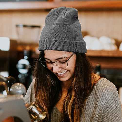 Rosoz Beanie for Men Women Cuffed Knit Hat Winter Beanies Skull Cap Unisex