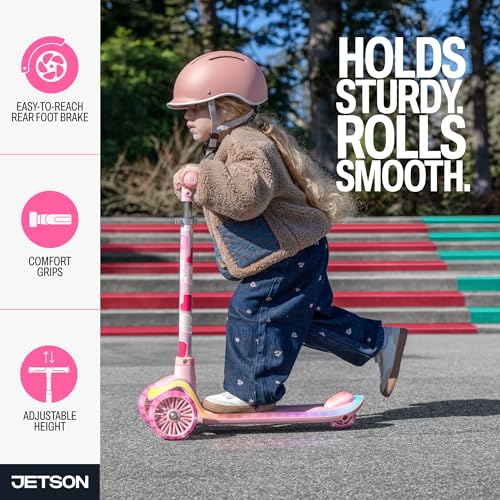 Kids' Pink Light-Up 3-Wheel Kick Scooter with LavaTech Deck Lights & Adjustable Handlebar