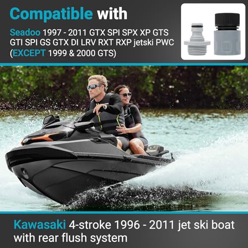 Jet Ski Engine Flush Adapter Kit with Quick Connect for Seadoo Kawasaki