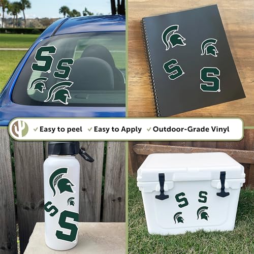 Michigan State Spartans Vinyl Sticker Sheet 8.5x11 Inches - Campus Spirit Decal