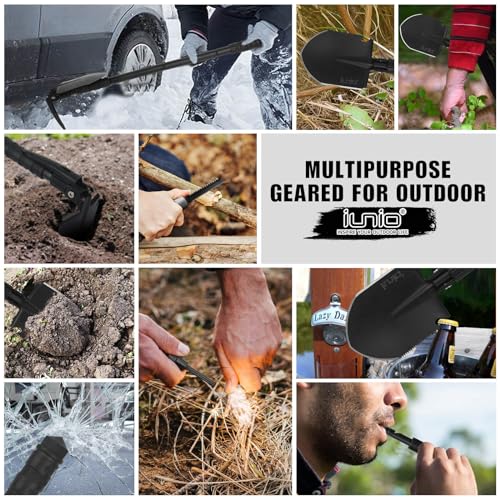 Folding Camping Shovel 31in Heavy-Duty Survival Spade with Pickaxe & Bag - Black / Standard E-Tool