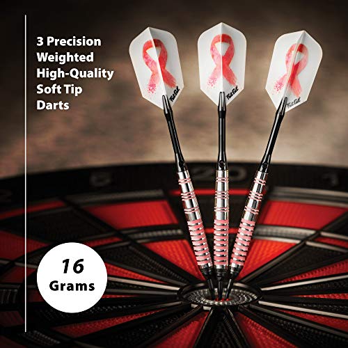 Soft Tip Darts Set with Case - 16g Pink Support Breast Cancer Awareness