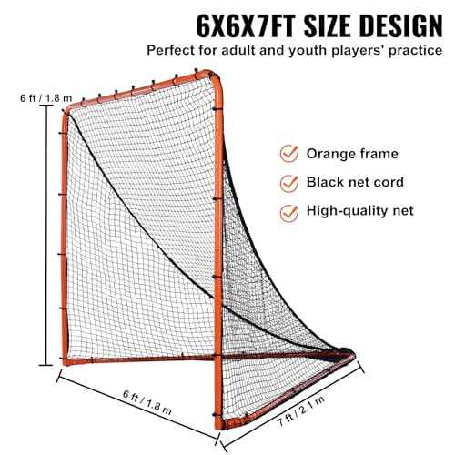 VEVOR Portable Lacrosse Goal - Complete Training Accessory Set with Extended Coverage for Youth and Adults