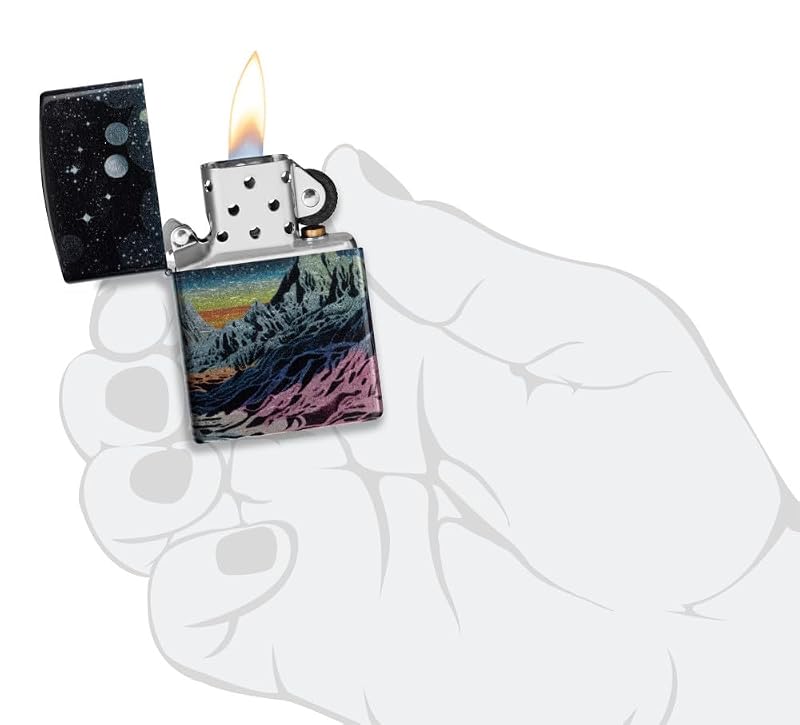 Chrome Space in Color Zippo Lighter - Space Lighters Variation
