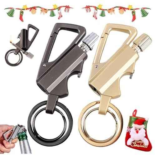 2 Pack Permanent Match Infinity Lighter with Multitool Keychain Bottle Opener, Reusable Waterproof Match Strike Anywhere, Forever Flint Fire Starter for Outdoor Survival, for Men