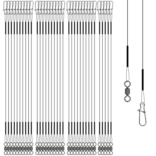 70LB Stainless Steel Fishing Wire Leaders - 11.81in, Pack of 35 - Heavy Duty