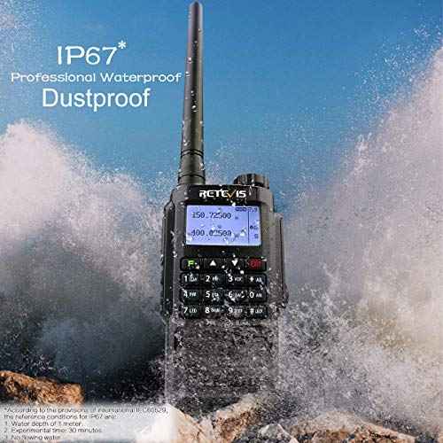 Retevis RT87 IP67 Waterproof Walkie Talkies,High Power 2 Way Radio Long Range,Rugged Two Way Radio,128 CH,Dual Band,1200mAh,Emergency Alarm,Flashlight,VOX, for School Security Church Outdoor(2 Pack)