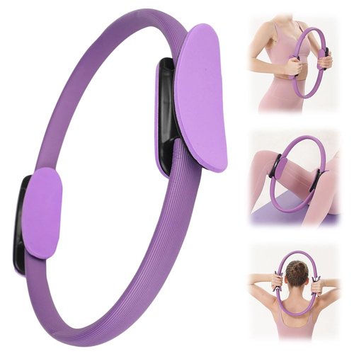 YAUNJI 12 Inch Pilates Ring Fitness Circle, 2025 New Pilates Ring Fitness Trainer for Women, Yoga Rings Home Exercise Equipment Inner Thigh Exerciser (Purple)