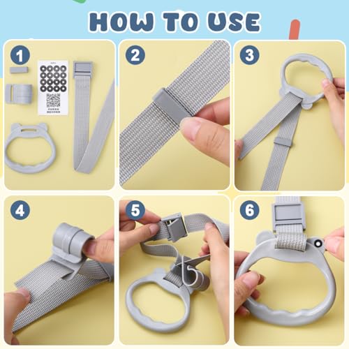 Baby Pull Up Rings Set for Standing & Balance Practice - Adjustable Plastic Handles