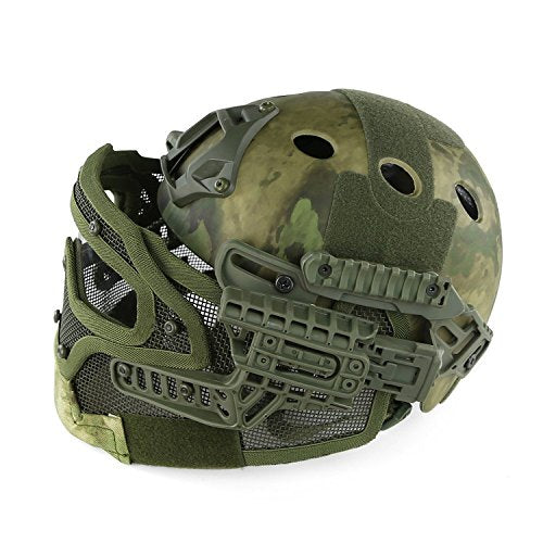 H World Shopping Tactical Protective Helmet Full Face Mask Googgles G4 System Airsoft Paintball ATFG