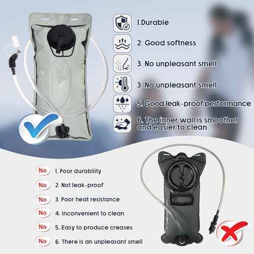 Water Bladder for Hydration Pack Hiking Water Backpack Hydration Backpack 2L 3L Easy Clean Leak Proof Hydration Bladder Water Reservoir Water Pouch for Hiking Running Climbing Camping Cycling Hunting