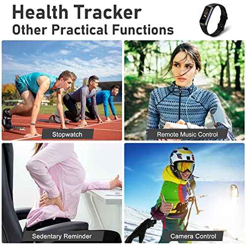 Fitness Tracker with Step Counter/Calories/Stopwatch, Activity Tracker, Health Tracker with Heart Rate Monitor, Sleep Tracker,1.10''AMOLED Touch Color Screen, Pedometer Watch for Women Men