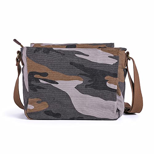 GOOTIUM Canvas Messenger Bag - Vintage Camo Crossbody Shoulder Satchel