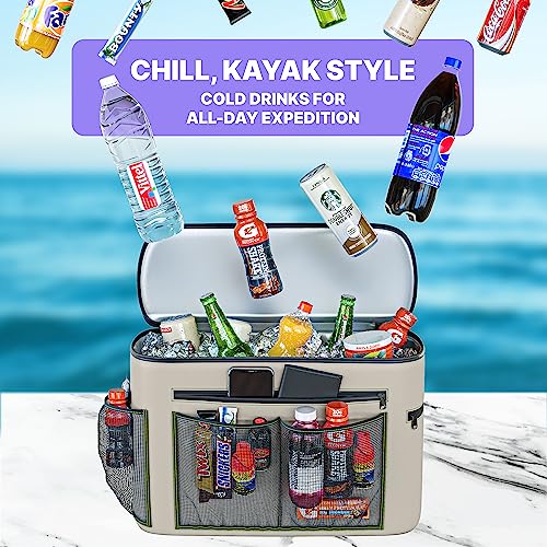 Kayak Cooler Behind Seat Waterproof Grey for Kayaking