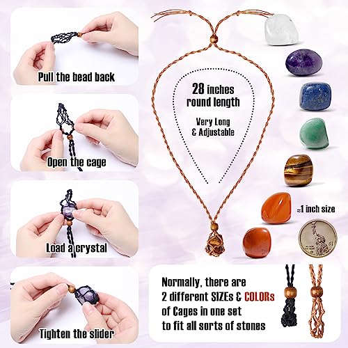 Chakra Healing Crystal Necklace Set - 7pcs Colorful Gemstones for Women Men Teens