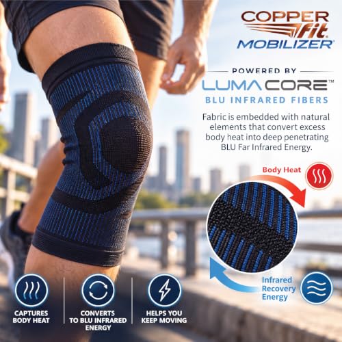 Copper Fit Mobilizer Knee Sleeve S/M - Compression Support for Recovery & Pain Relief