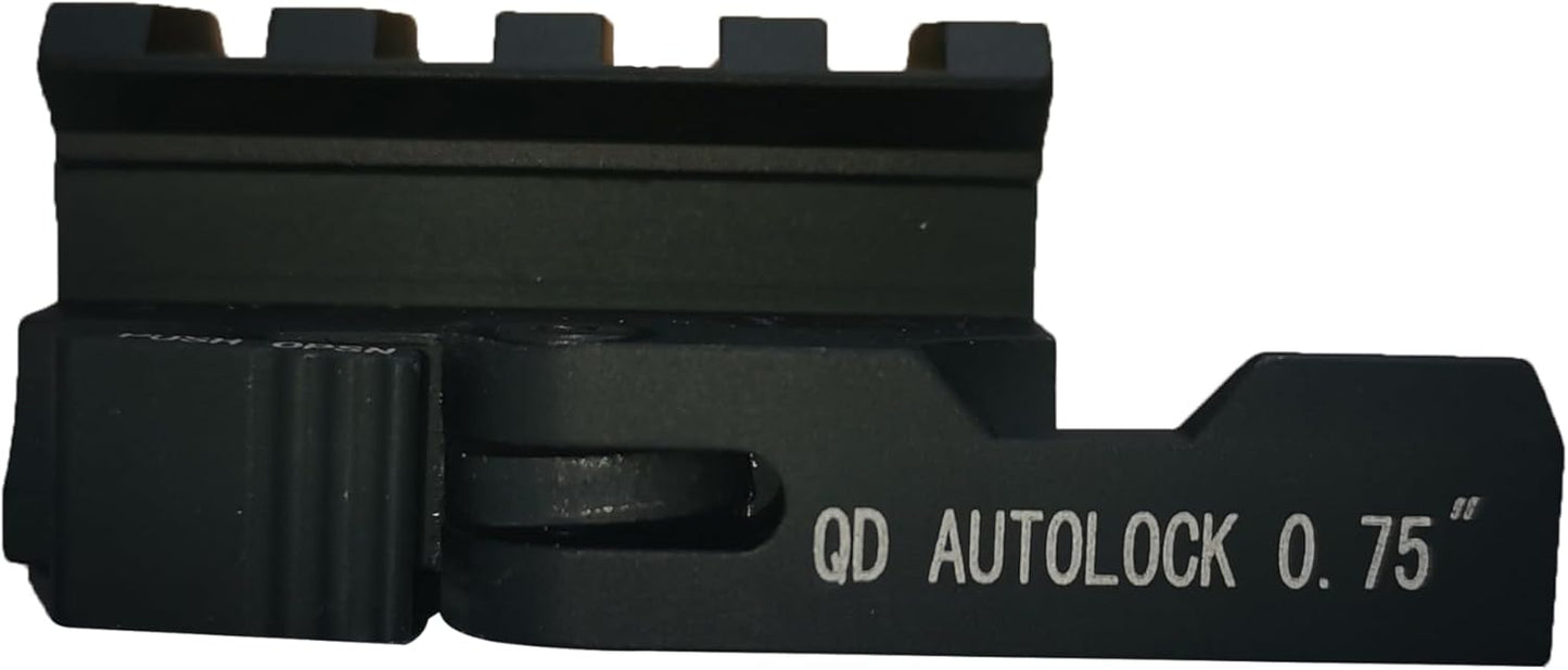 0.5/0.75/0.83 inch Single Picatinny Rail Riser Mount with QD Lever Lock Quick Release, 4 Slots Riser Mount for Red Dot Sight
