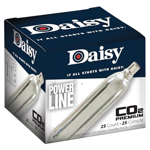 Daisy Outdoor Products 25 Count CO2 Cylinder, Silver, 12gm