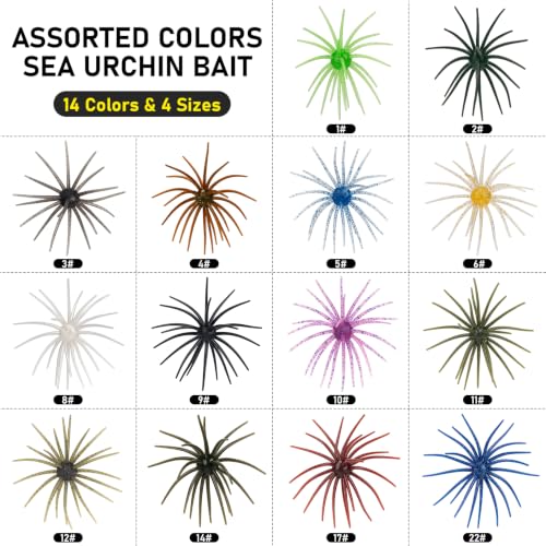 White 4-Inch Sea Urchin Creature Bait for Bass Fishing - Durable Soft Plastic Lure