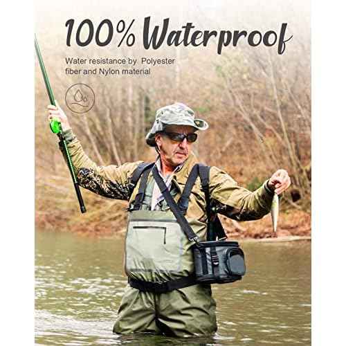 Dark Lightning Breathable Insulated Chest Waders, Perfect for 4 Seasons Fly Fishing Stocking Foot Waders for Men and Women
